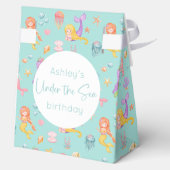 Mermaid Birthday Favor Boxes Geschenkschachtel (Rückseite)