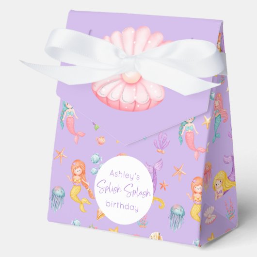 Mermaid Birthday Favor Boxes Geschenkschachtel (Vorderseite)