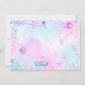 Mermaid Birthday Foto Einladung (Rückseite)