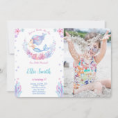Mermaid Birthday Foto Einladung (Vorderseite)