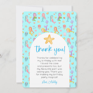 Mermaid Birthday Foto Vielen Dank Einladung