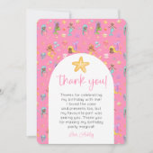 Mermaid Birthday Foto Vielen Dank Einladung (Vorderseite)