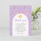 Mermaid Birthday Foto Vielen Dank Einladung (Stehend Vorderseite)