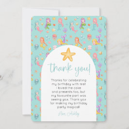 Mermaid Birthday Foto Vielen Dank Einladung