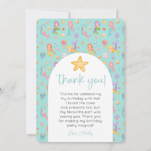 Mermaid Birthday Foto Vielen Dank Einladung