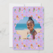Mermaid Birthday Foto Vielen Dank Einladung (Rückseite)