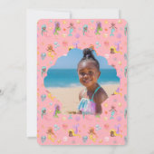 Mermaid Birthday Foto Vielen Dank Einladung (Rückseite)