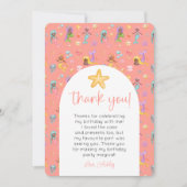 Mermaid Birthday Foto Vielen Dank Einladung (Vorderseite)