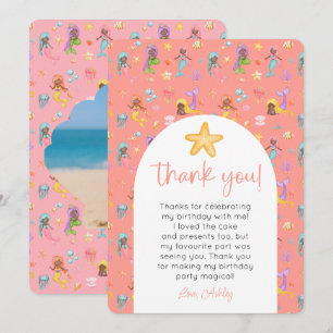 Mermaid Birthday Foto Vielen Dank Einladung