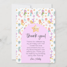 Mermaid Birthday Foto Vielen Dank