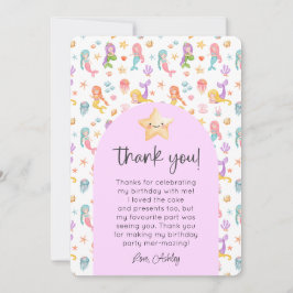 Mermaid Birthday Foto Vielen Dank Einladung