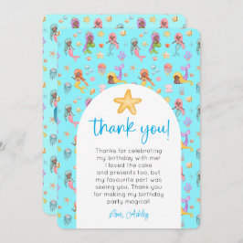 Mermaid Birthday Foto Vielen Dank Einladung