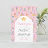 Mermaid Birthday Foto Vielen Dank Einladung (Stehend Vorderseite)