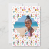 Mermaid Birthday Foto Vielen Dank Einladung (Rückseite)