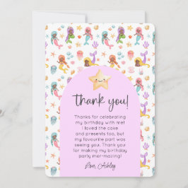 Mermaid Birthday Foto Vielen Dank Einladung