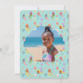 Mermaid Birthday Foto Vielen Dank Einladung (Rückseite)