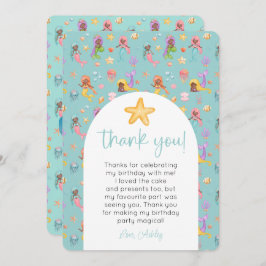 Mermaid Birthday Foto Vielen Dank Einladung