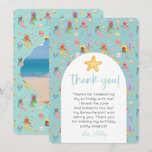 Mermaid Birthday Foto Vielen Dank Einladung