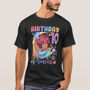 Mermaid Birthday Girl 10 Jahre alt 10. Geburtstag T-Shirt