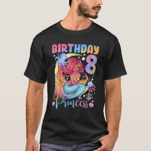 Mermaid Birthday Girl 8 Jahre alt 8. Geburtstag Pr T-Shirt