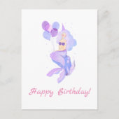 Mermaid Birthday Greeting Postkarte (Vorderseite)