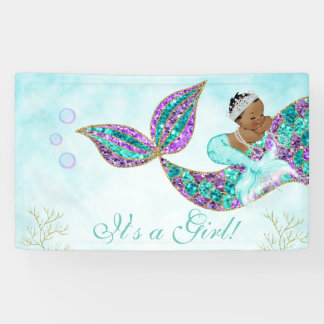 Mermaid Birthday Hintergrund Banner Afrikanerin