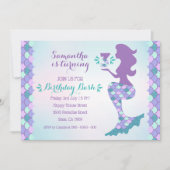 Mermaid Birthday Invasion Mermaid Nummer 3 Einladung (Vorderseite)