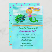 Mermaid Birthday Invest Einladung (Vorne/Hinten)
