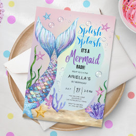 Mermaid Birthday Invitation, EDITABLE Mermaid Invi Einladung