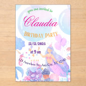 Mermaid Birthday Invitation for Kids Acryleinladungen (Vorderseite)