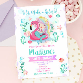 Mermaid Birthday Invitation / Under Sea Party Einladung