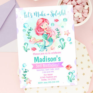 Mermaid Birthday Invitation / Under Sea Party Einladung
