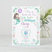 Mermaid Birthday Invitations Mermaid Party Girls Einladung (Stehend Vorderseite)