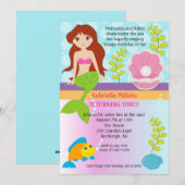 Mermaid Birthday Invite Einladung (Vorne/Hinten)