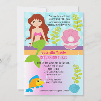 Mermaid Birthday Invite Einladung