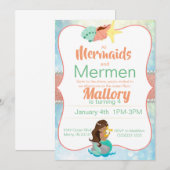 Mermaid Birthday Invite Einladung (Vorne/Hinten)