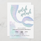 Mermaid Birthday Invite Einladung (Vorne/Hinten)
