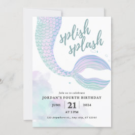 Mermaid Birthday Invite Einladung