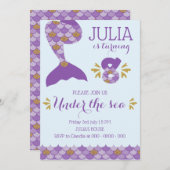 Mermaid Birthday Mermaid Nummer 8 Einladung (Vorne/Hinten)