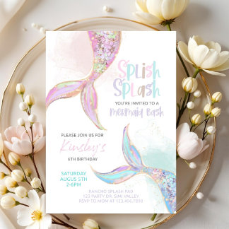 mermaid birthday, mermaid party invite, girls einladung