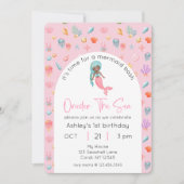 Mermaid Birthday Oneder Sea Foto Einladung (Vorderseite)