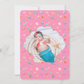 Mermaid Birthday Oneder Sea Foto Einladung (Rückseite)