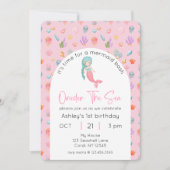 Mermaid Birthday Oneder Sea Foto Einladung (Vorderseite)