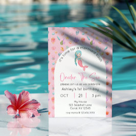 Mermaid Birthday Oneder Sea Foto Einladung