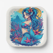 mermaid Birthday or Shower  Pappteller (Vorderseite)