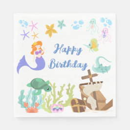 Mermaid Birthday Paper Napkin Serviette