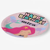 Mermaid Birthday Paper Plate Design - Unterwasser Pappteller (Schrägansicht)