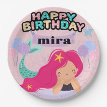 Mermaid Birthday Paper Plate Design - Unterwasser