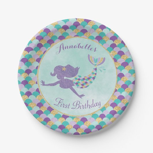 Mermaid Birthday Paper Teller (Vorderseite)
