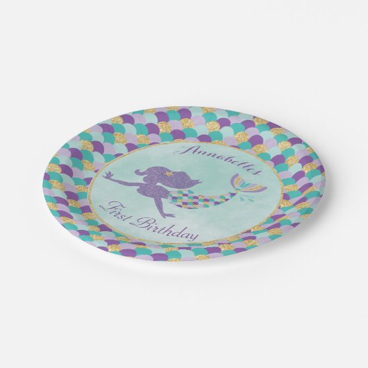 Mermaid Birthday Paper Teller (Schrägansicht)